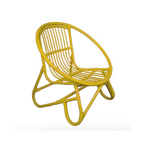 Fauteuil enfant en roseau - Jaune